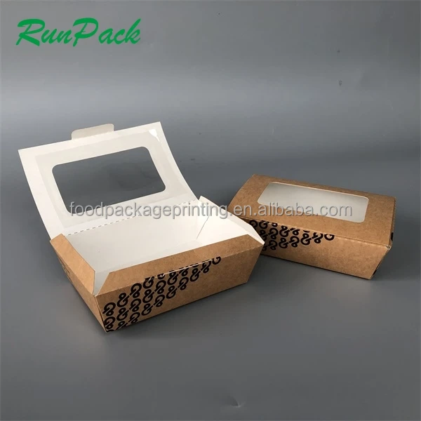 Brown kraft paper wholesale price custom fast food lunch box takeaway bento box doner kebab custom package box with logo