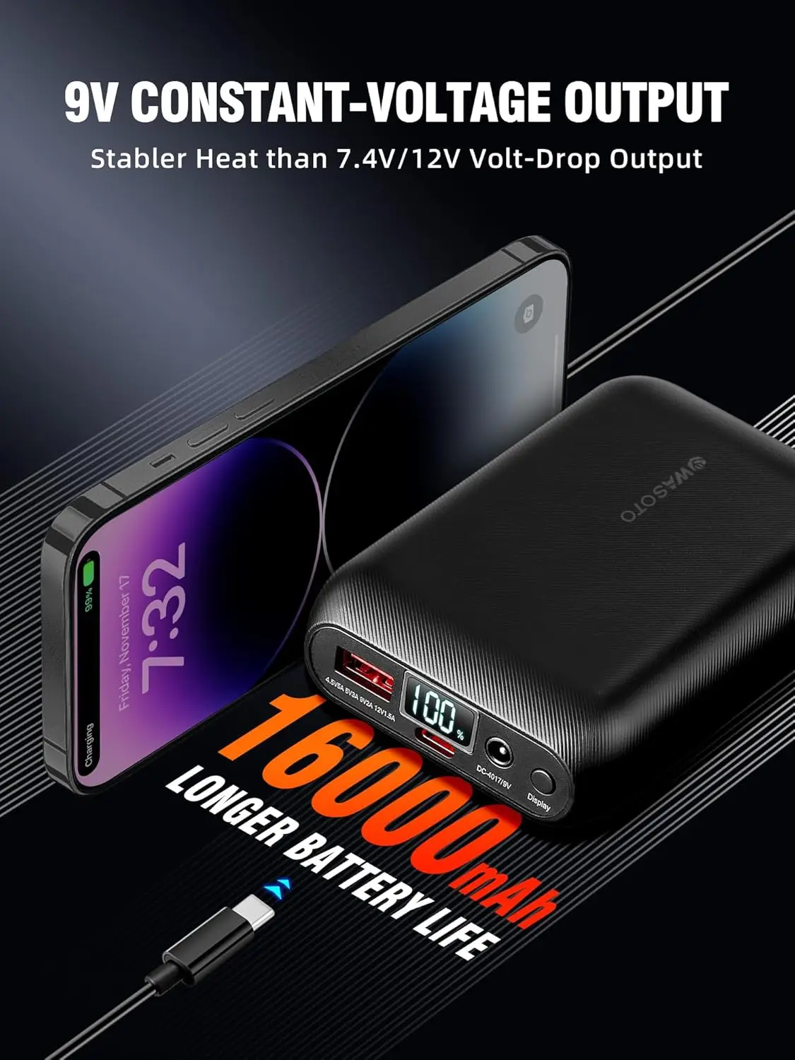 Wasoto Winter Body Warmer USB Battery Heating Vest With 3 Heat Temperature Settings Electric Men Windproof Heated Vest