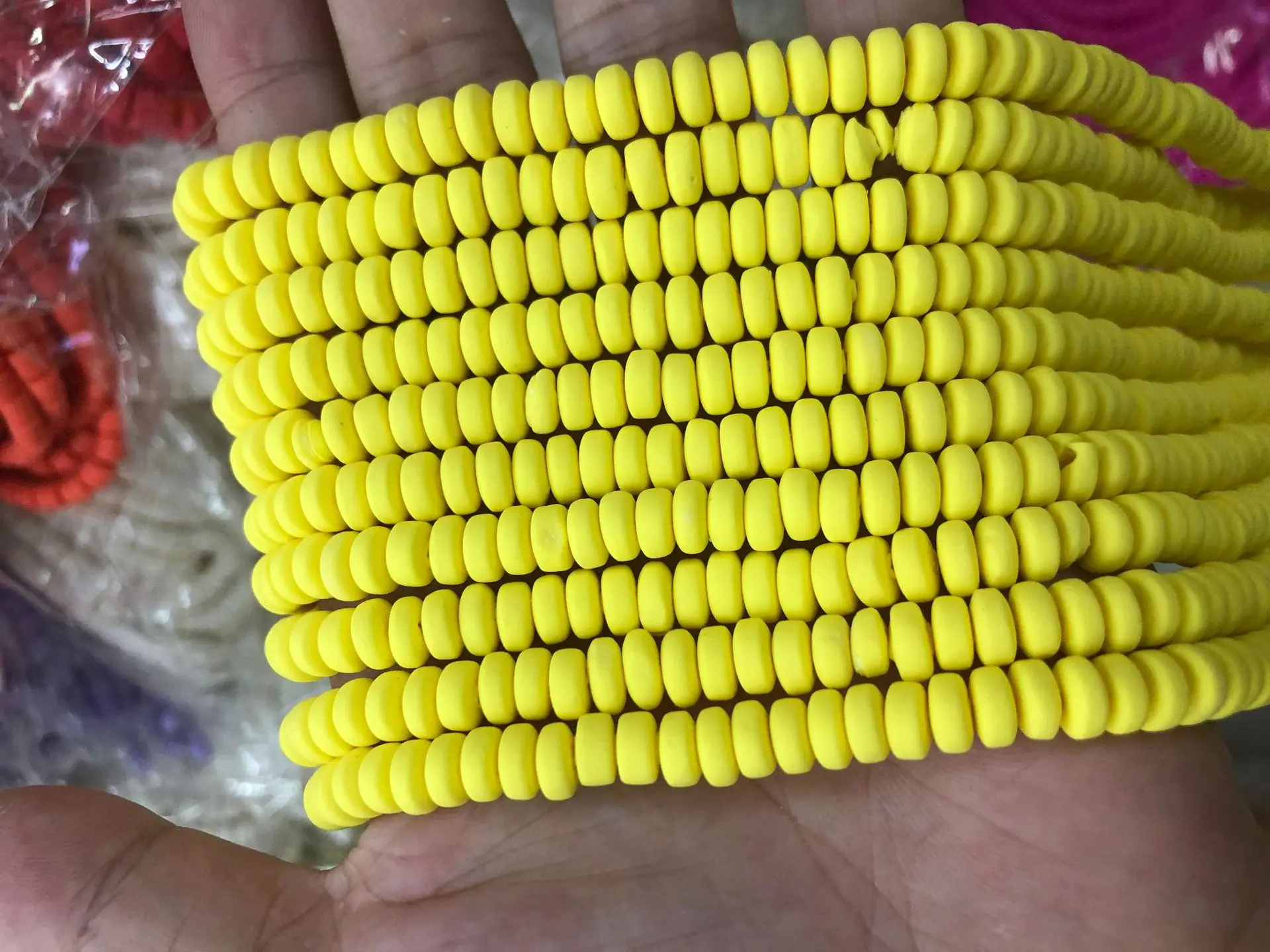 Wholesale Colorful Clay Abacus Beads for DIY Bracelet Necklace Jewelry Candy Accessories