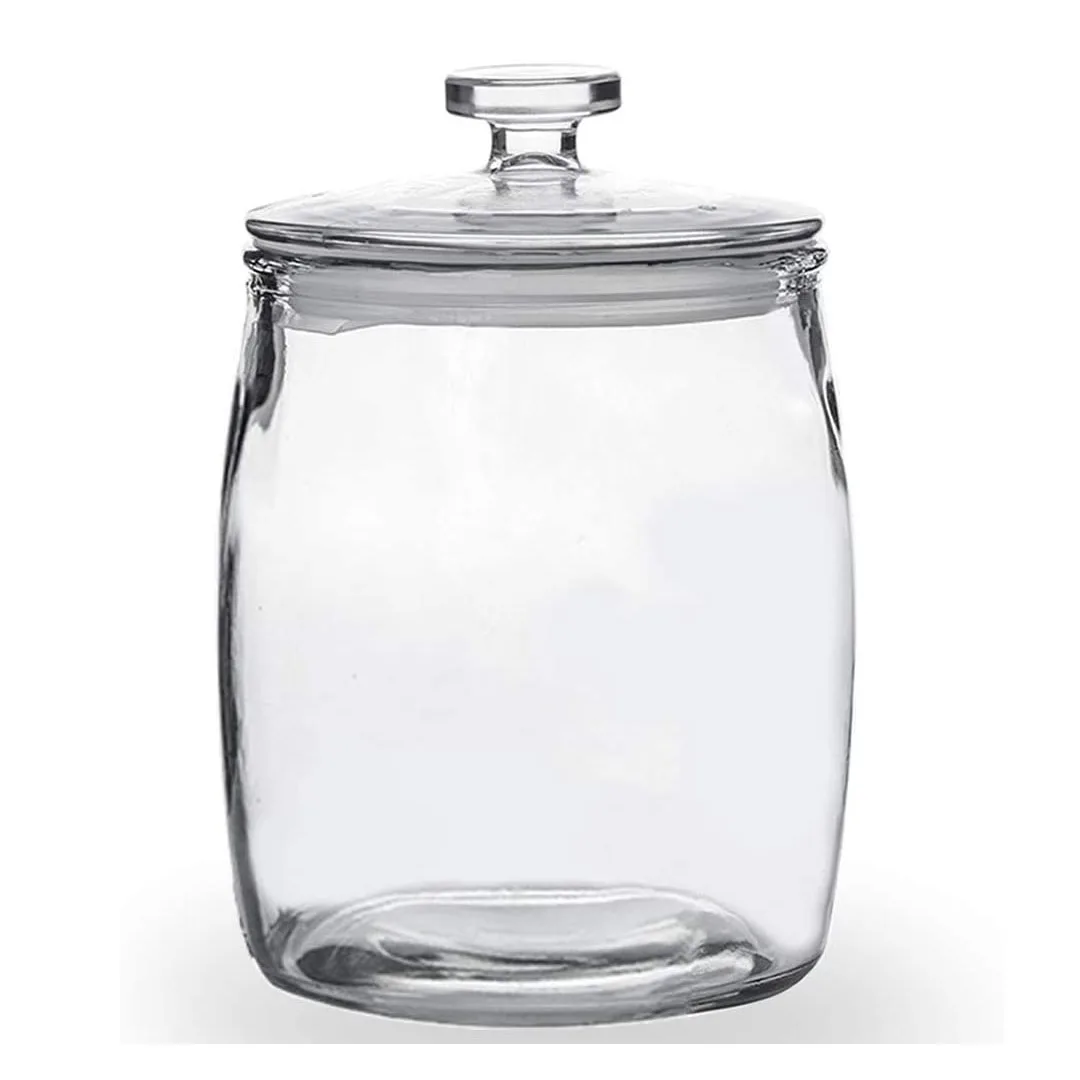 Glass Jar with Lids, Glass Storage Canisters Great for Cereal Candy Sugar Nuts Flour Chip and Cookies, Clear
