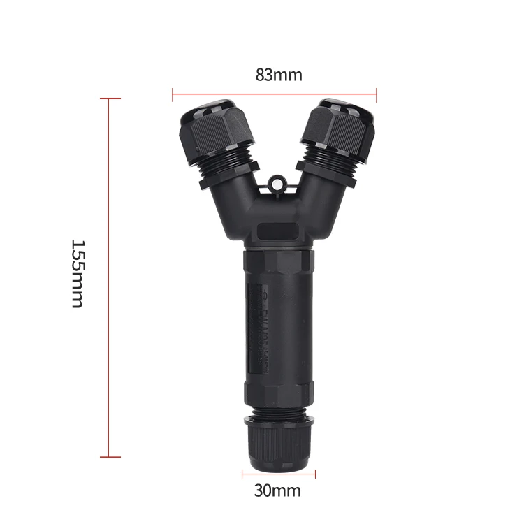 Manufacturer Y Shape 3 Way Outdoor LED Lighting Cable Gland Electrical Customized IP68 Waterproof Connector