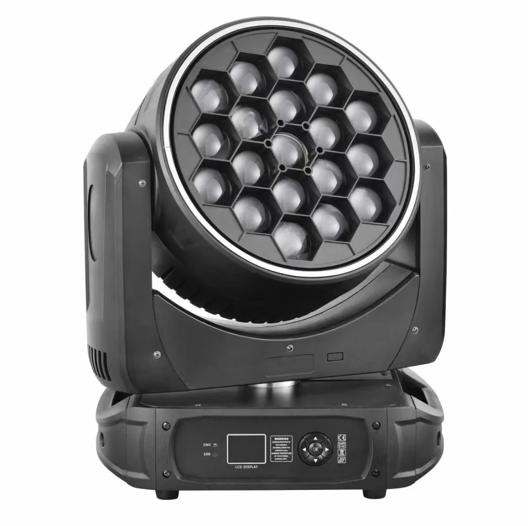 K15 Big Bee Eye 19x40W RGBW 4in1 Zoom LED Wash Moving Head Beam Light with Strip Auxiliary