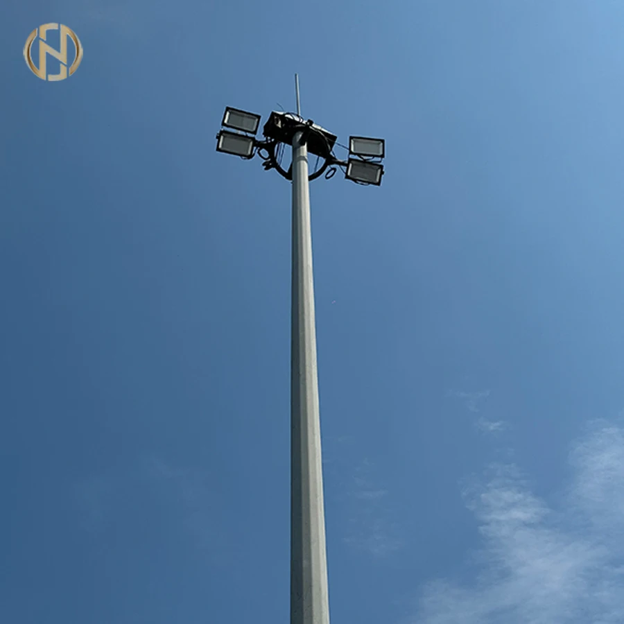 Telescopic Polygonal High Mast LED Street Flood Light Pole Sea Port Light Pole