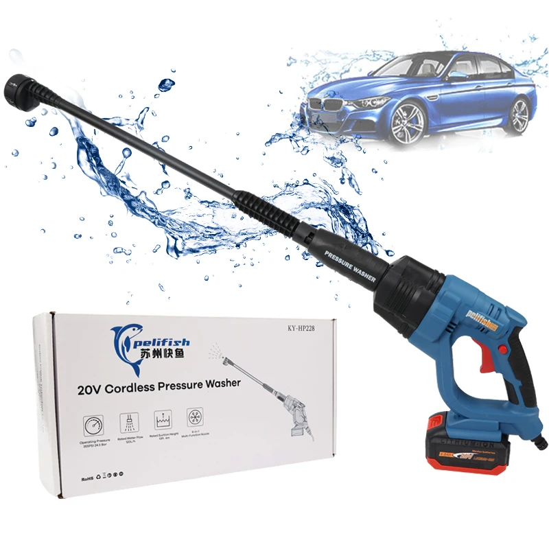 Lithium Battery Copper Car Wash Machine Rechargeable Car Washer Car Pressure Washer Portable Carwash
