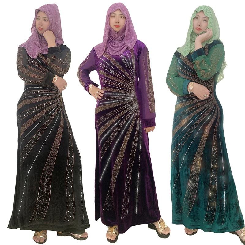 Abaya женское мусульманское платье Средневосточный халат африканская длинная юбка со стразами свадебное свадебные платья для женщин