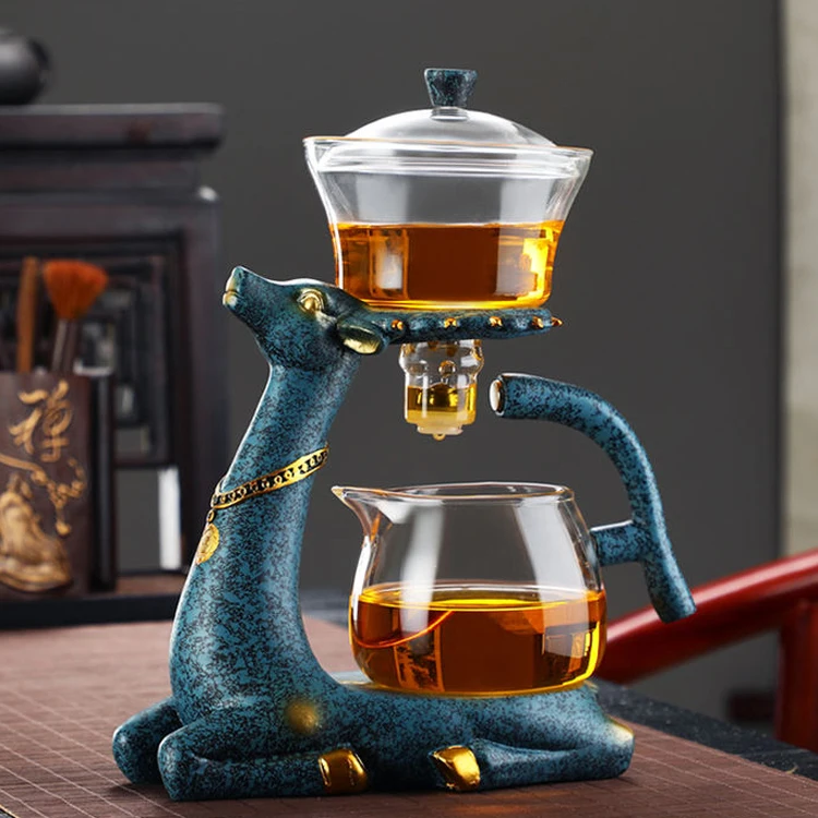 Glass Automatic Lazy Tea Set Magnetic Heat-Resistant semi-automatic glass teapot set