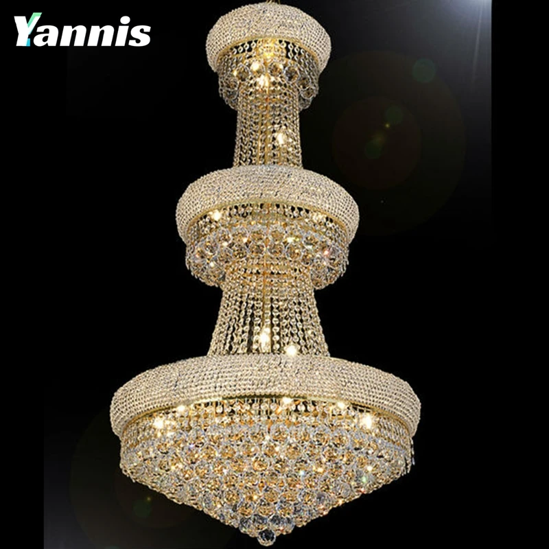 Large Luxury French Empire style Traditional Gold Crystal Chandelier for Hotel Lobby Banquet Hall
