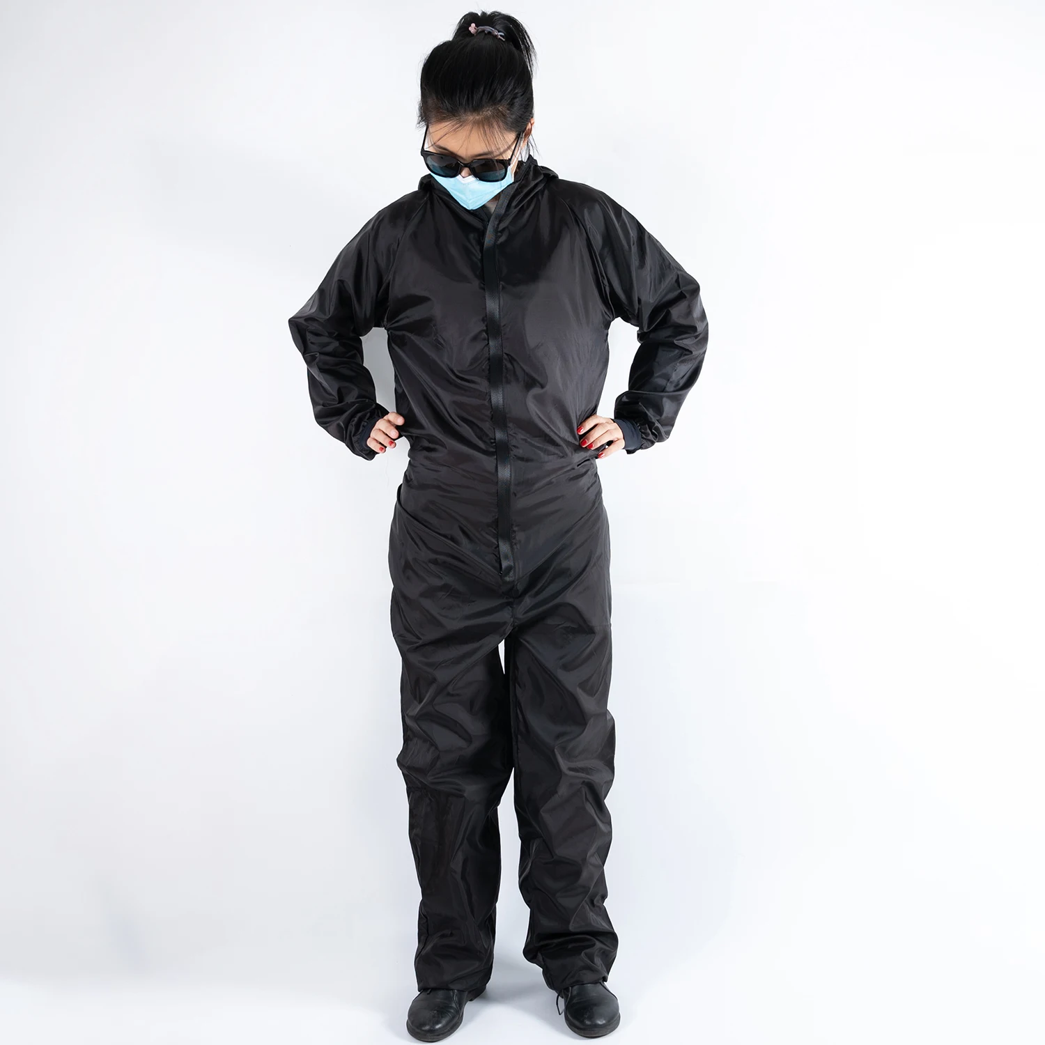 Unisex hooded muti-pocket  conduction fiber anti static paint spray suit