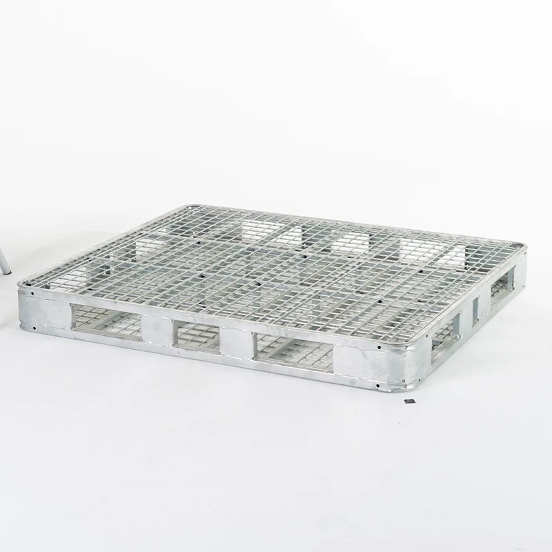 Industrial Heavy Galvanized Stacking Metal Pallet Forklift Use Double Face Steel Pallet Factory Metal Pallet