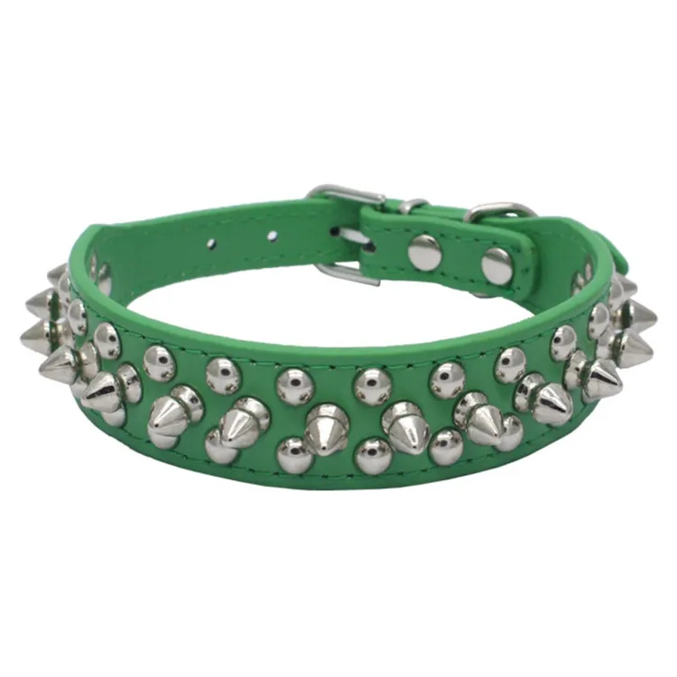 Mushrooms Spiked Rivet Studded PU Collar for Dogs Adjustable Anti-bite Pet Collar with Mushrooms Spiked Rivet