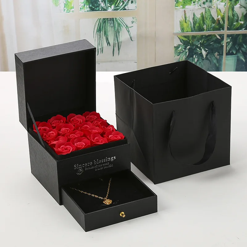 Роскошная деревянная Подарочная коробка ручной работы с красивыми розами и цветами, оптовая продажа, подарок на день Святого Валентина