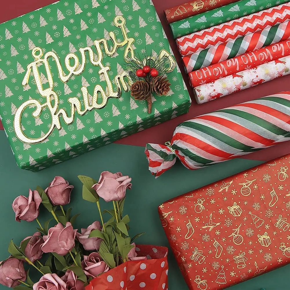 Customized Personalised Logo Recycled Gift Wrap Paper Coloured Christmas Tissue Paper for Packaging