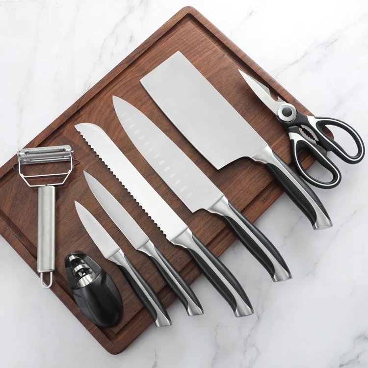 Лезвие ножей Nes из немецкой высокоуглеродистой стали набор кухонных для шеф-повара с ажурной ручкой