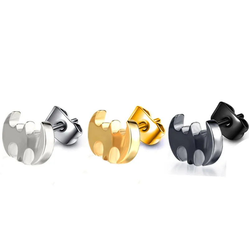 Punk Stainless Steel Ear Piercing Set with Snake Wrap Earring and Anchor Stud