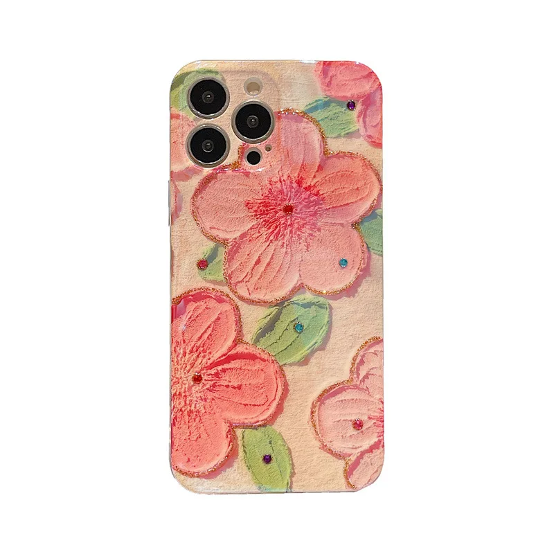 Luxury Painting Flower Phone Case For iPhone Huawei Samsung Oppo Vovi Xiaomi