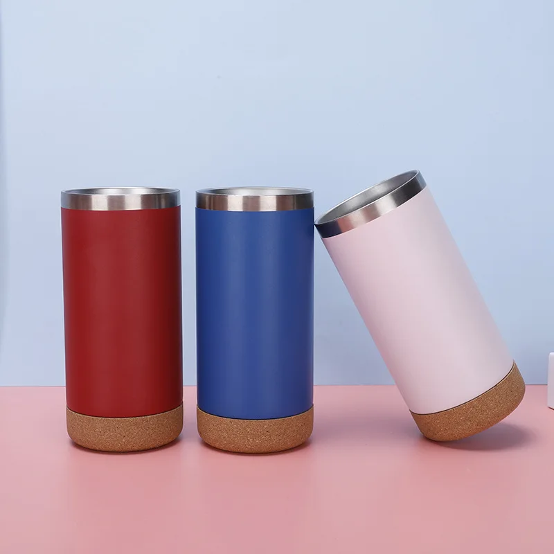 Rubber Wood Soft Bottom Hot Sale Mug 304 Stainless Steel Insulation Cup American Style Office Cup Coffee Cup With Handle