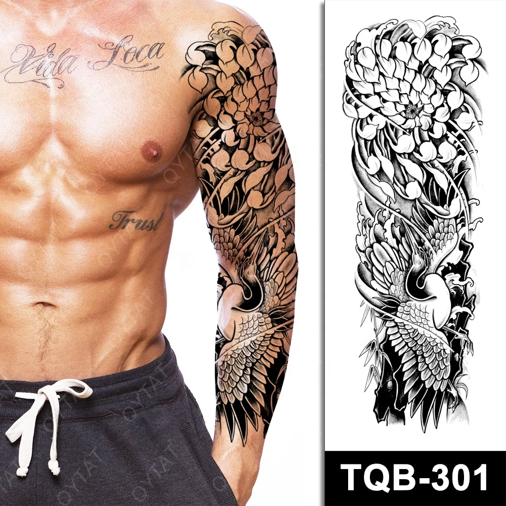Wholesale New Men Women Temporary Body Art Sleeve Full Arm Tattoo Designs