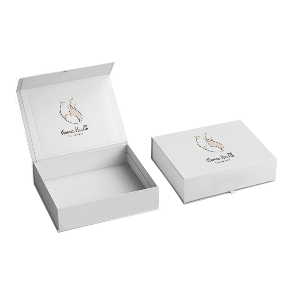 Роскошная белая коробка с логотипом HENGXING Складная магнитная застежка индивидуальная тисненая подарочная упаковка для детской одежды нижнего белья