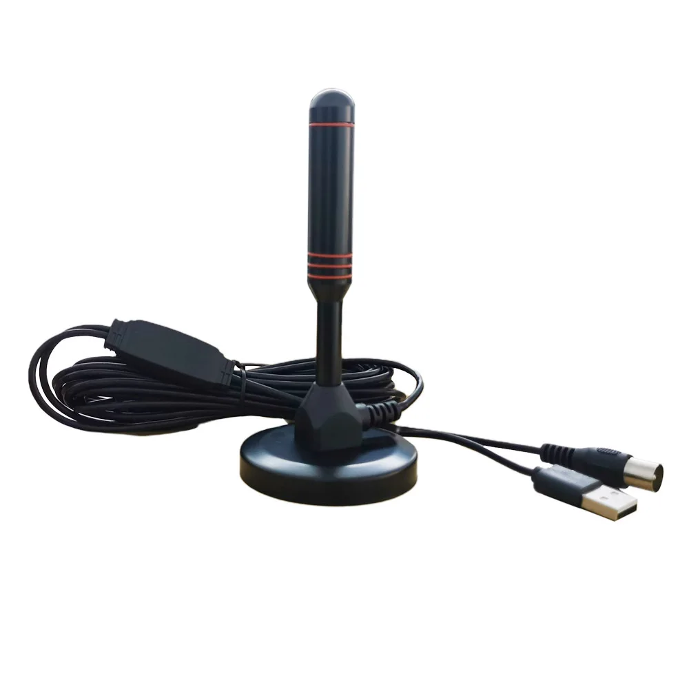 360 Degree Reception Strong Magnetic Base Digital HDTV Antenna Car Satellite Tv Antenna with Amplifier Outdoor Black 20 Indoor