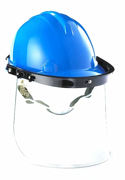 Protective surface screen face shield visor with safety helmet