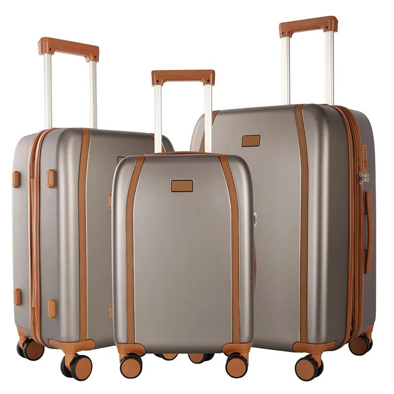 Wholesale new hardside luggage valise de voyage 3 pcs suit case bags trolley travel abs suitcase