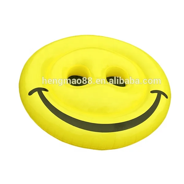 Большой желтый надувной плавательный бассейн со смайликом