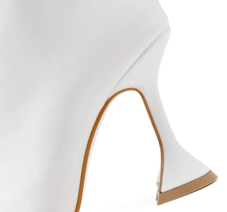 2021 winter new boots women stiletto pointed white high heels knee-to-the-knee slimming boots 35-42