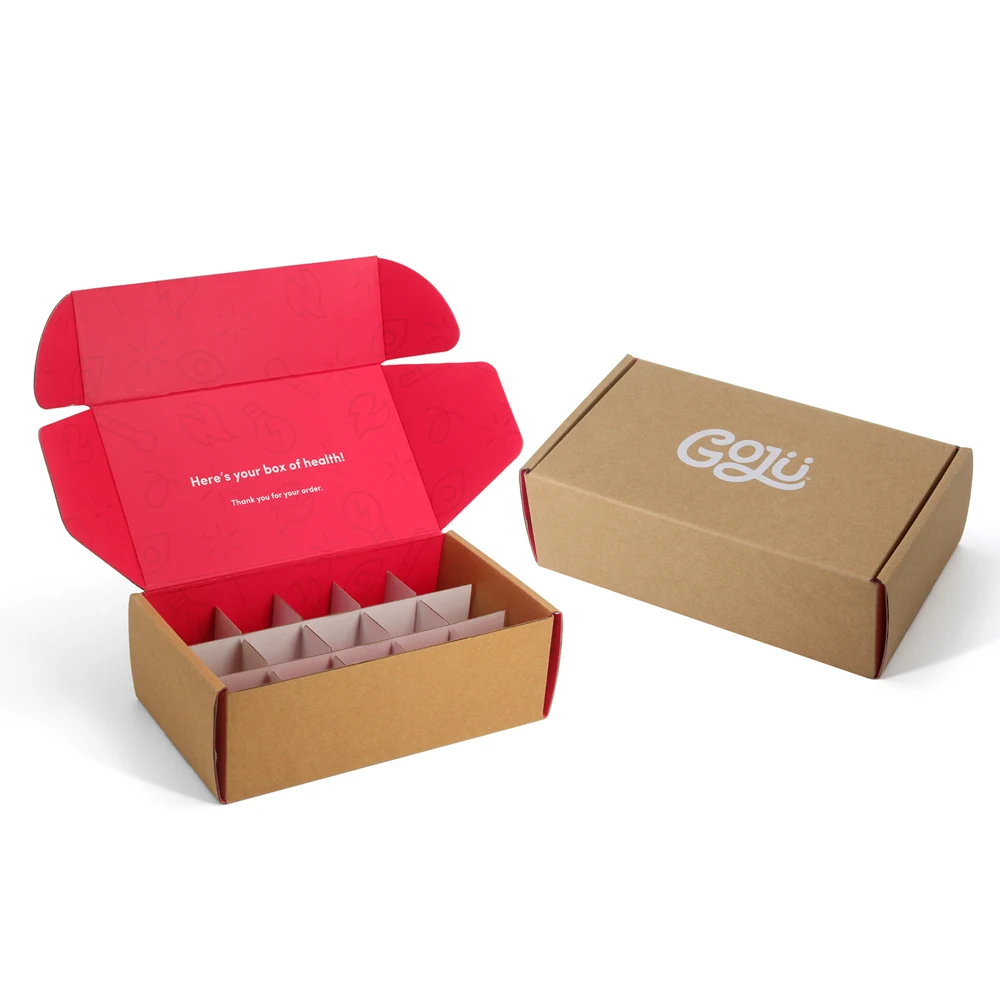 custom logo printed recycled cardboard corrugated product mailing shipping tuck top mailer box packaging with divider insert