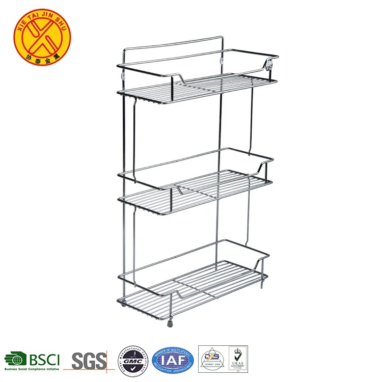 Hot Sale stainless steel bathroom Three layer sundries shampoo rack