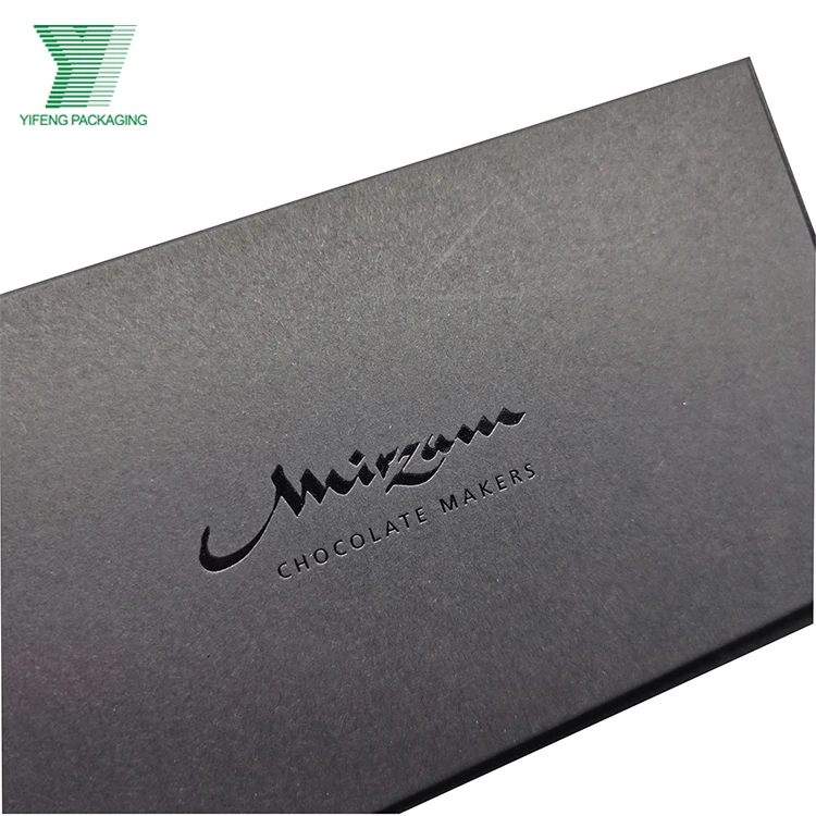 Cheap Chocolate Truffle Boxes Black Kraft Paper Food Products Package Shipping Folding Box with Black Hot-Stamping Logo