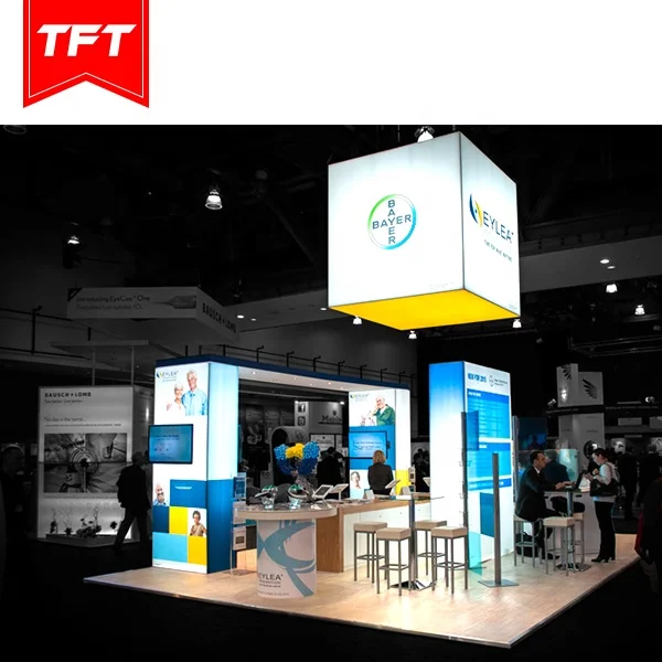 Easy To Install Customized Portable Textiles Frame Led Illuminated Trade Show Display Stand De Feria