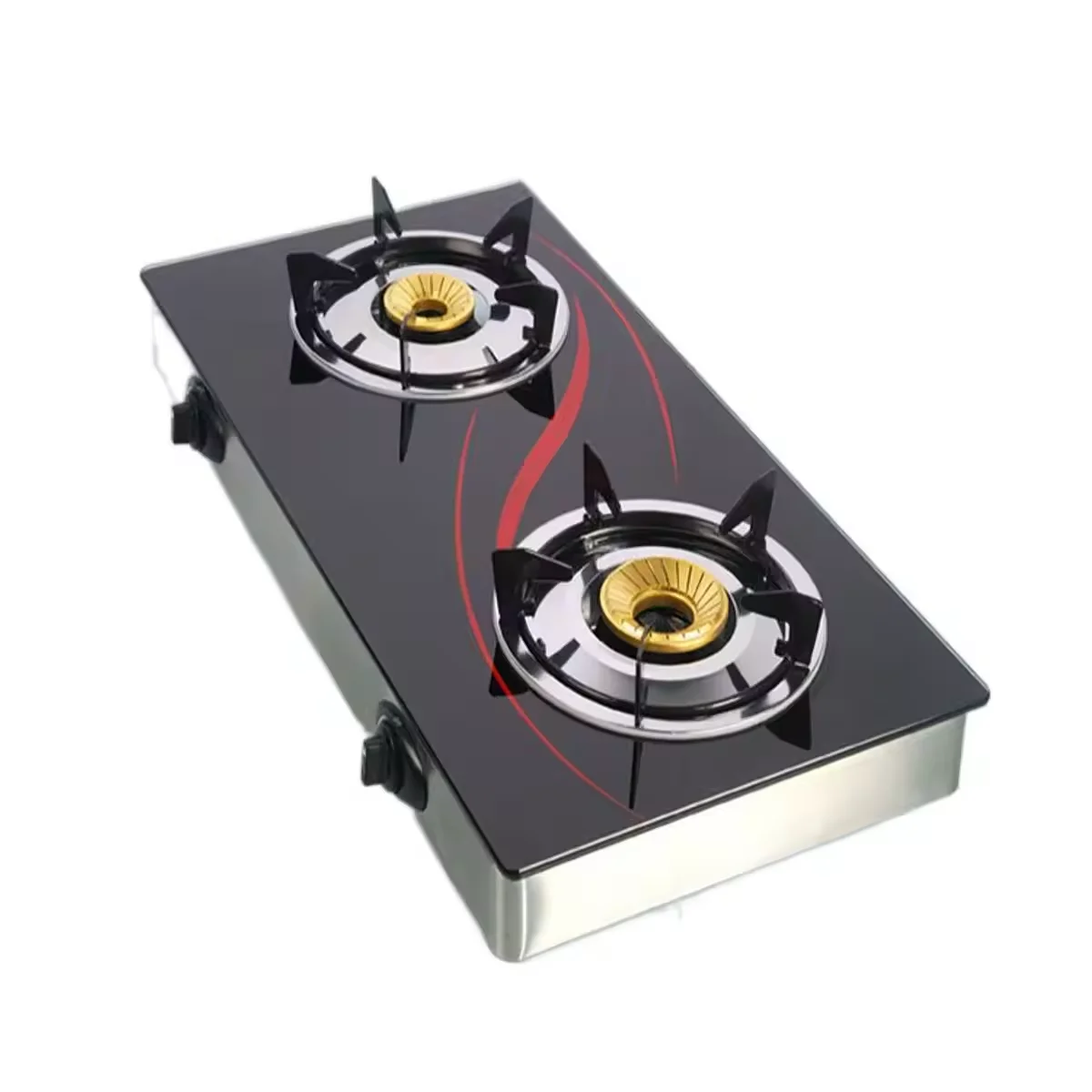 eramic Gas 2 plate Burner table top Stove double burner gas cooker Blue Flame Home Cooking Appliance CKD Stove
