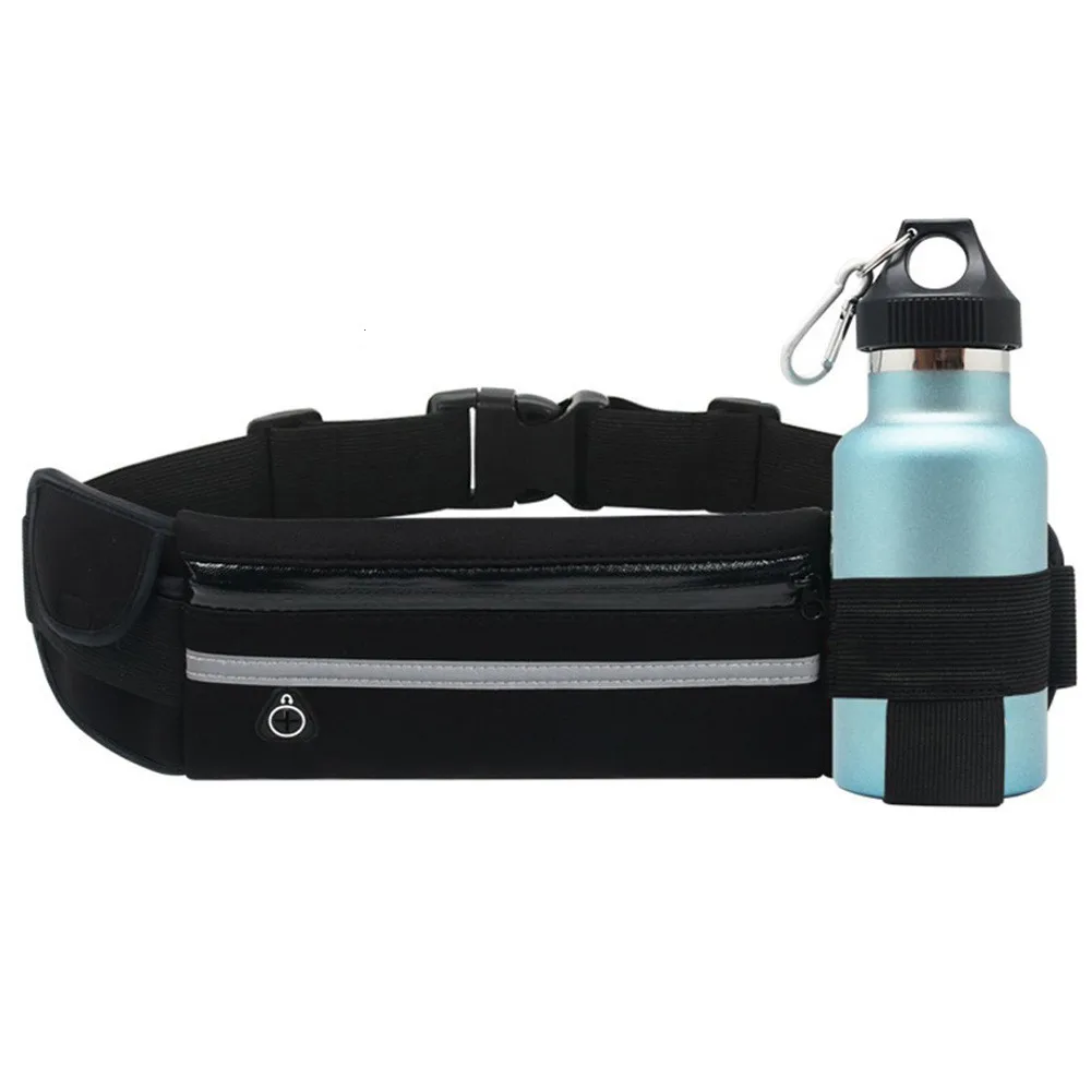Women Gym Waterproof Phone Container Jogging Hiking Belt Belly Sport Running Waist Bag with Bottle Holder