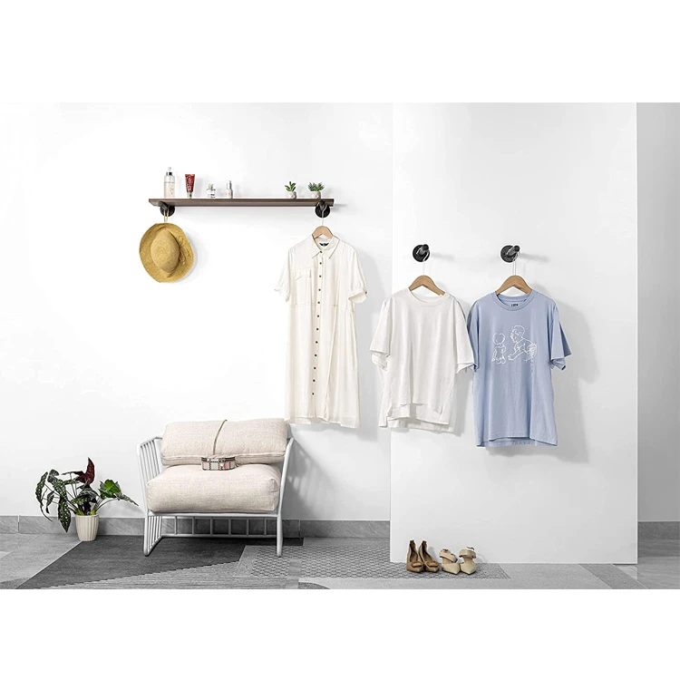 8 inch 3 pcs Black Steel Industrial DIY Pipe Shelf Bracket  Wood Floating Shelf Vintage Look Rustic Pipe Decor Wall Mount