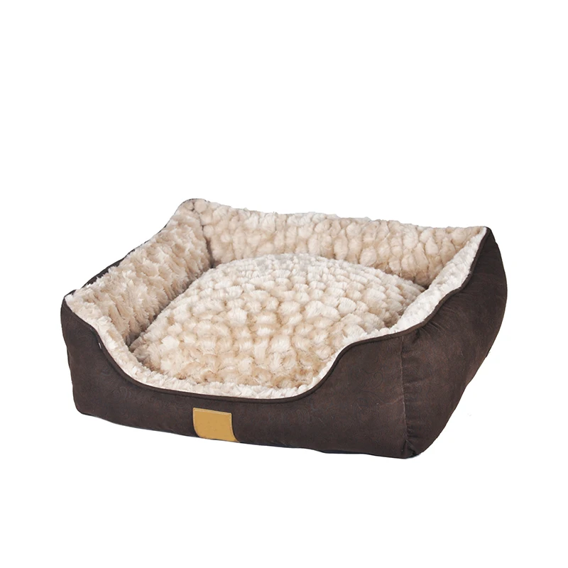 Comfortable Most Popular New Design Breathable Fluffy Rectangular Dog Bed With Short Plush Shaggy Non-slip Bottom Dog Bed