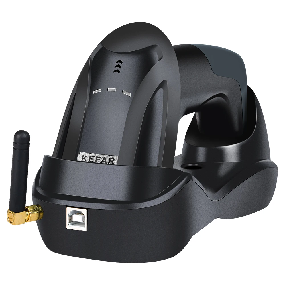 KEFAR Automatic Scan Handheld 2D QR Code Reader POS Terminal 32 Bit Easy Charging 2.4G Wireless Barcode Scanner