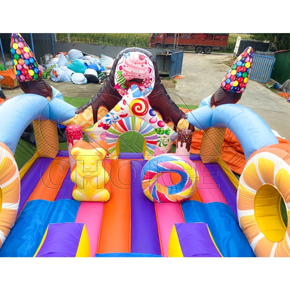 China Bouncing Castle Commercial Inflatable Candyland Bouncy Slide Combo Fun For Kids Inflatable Jumping Slide Bouncer