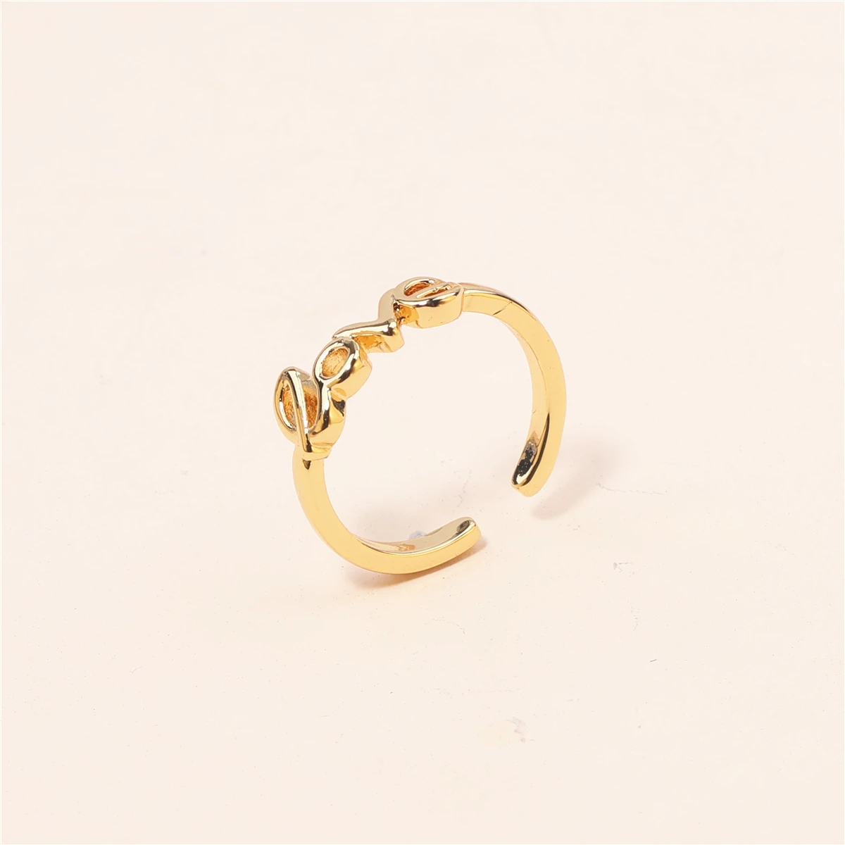 LOVE Toe Ring for Women 18K Gold Plated Jewelry Small Size Adjustable Open Tail Stacking Rings Summer Beach Foot Jewelry