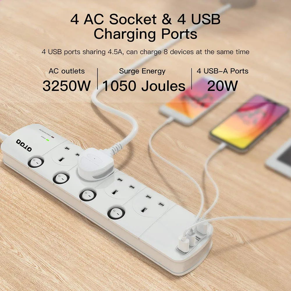 OEM ODM Extension Lead Vertical Power Outlet Dubai HK Socket