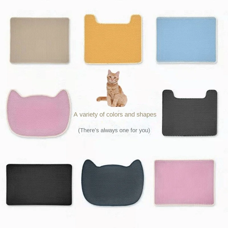 Double Layer EVA Large Diameter Cat Litter Mat Non-Slip Anti-Bacterial Pet Scratch Mat Accessory for Kitty Litter Box