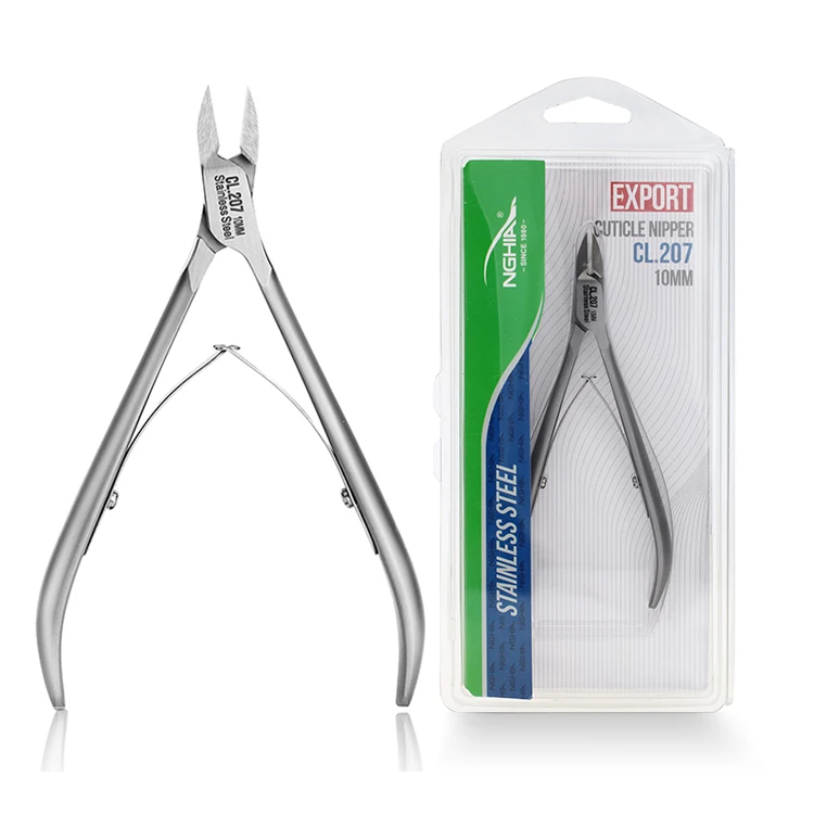 Manicure Podiatry Instruments Professional Good Quality Best Selling Nail Pliers Stainless Steel Curved Handle Finger Toe Nipper