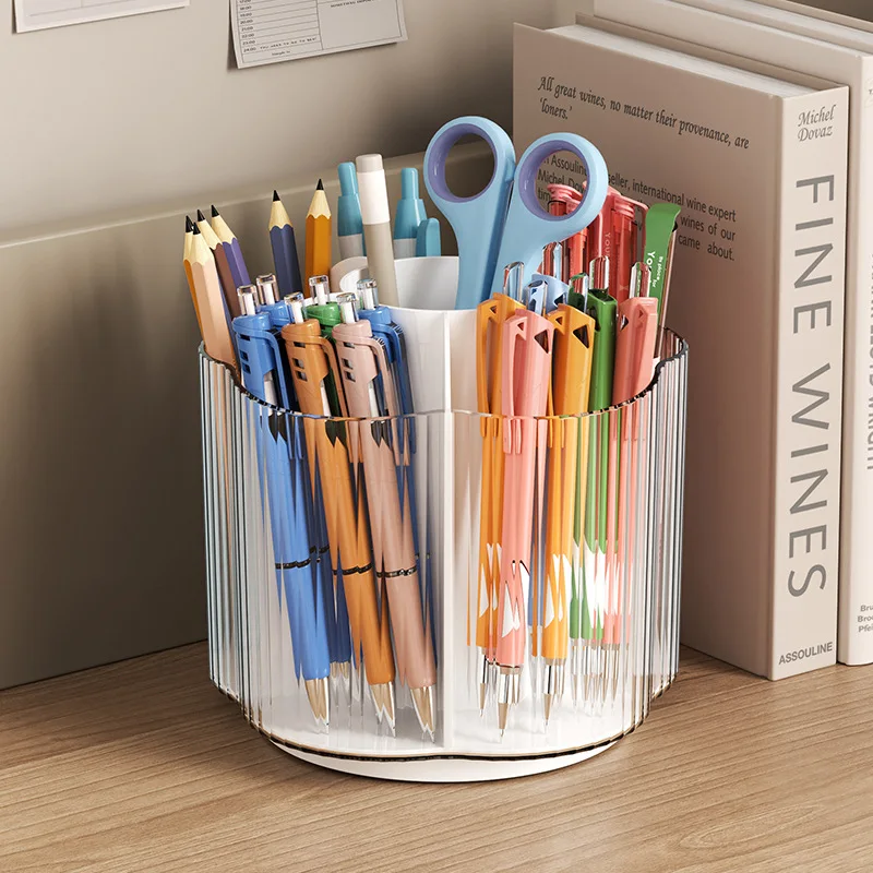 Topwill Large Capacity Office Desk Organizer 360 Rotating Makeup Brush Holder Pen Holder For Kids