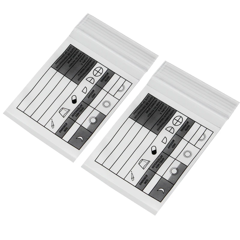 AIUDO Cheaper Custom Printed Hospital Small Plastic Zipper Ziplock Packaging Pack Drug Mini Zip Lock Plastic Pill Packaging Bag