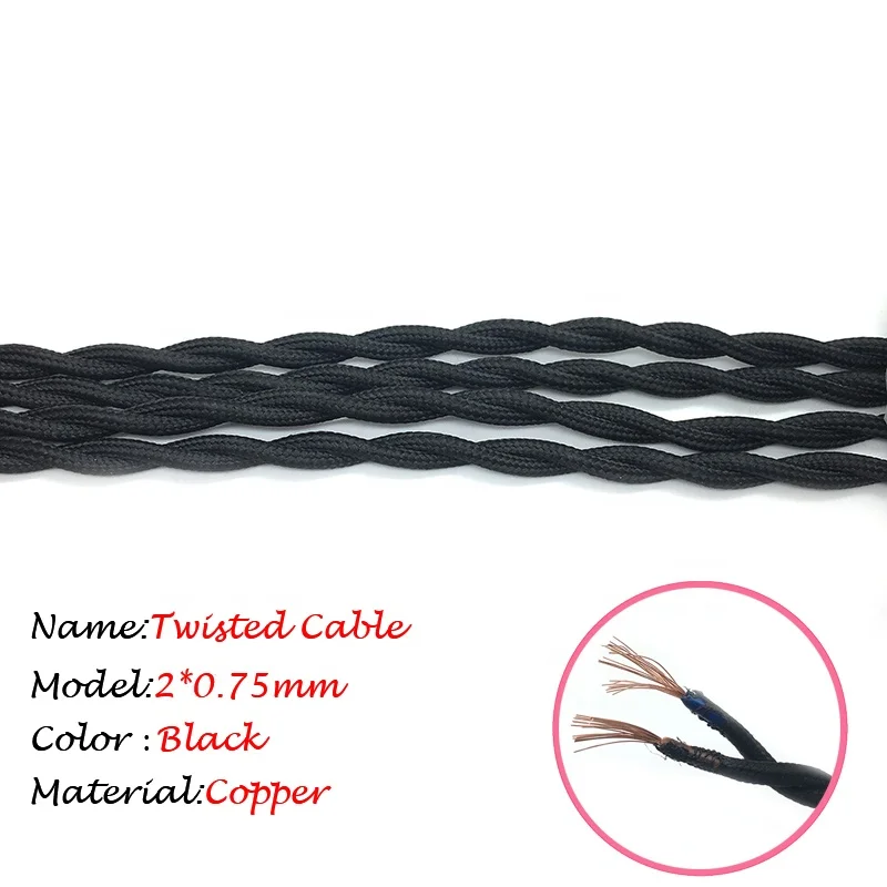 Cloth Flexible Electric Wire Braided Cable decorative edison lamp cord