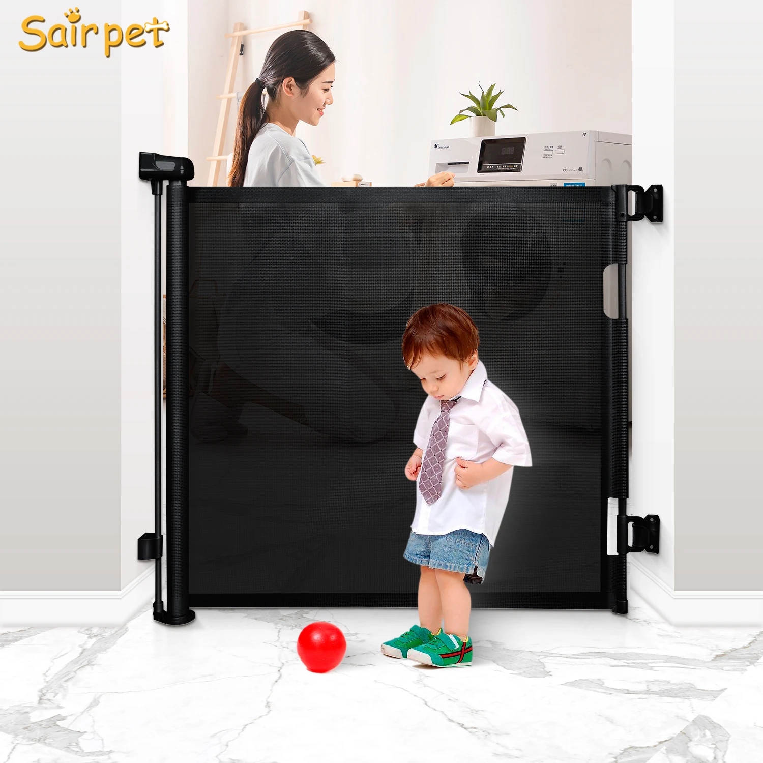 Wholesale Outdoor indoor Pets Child Safety Fence Retractable Baby Gate For Door Stairs Doorways