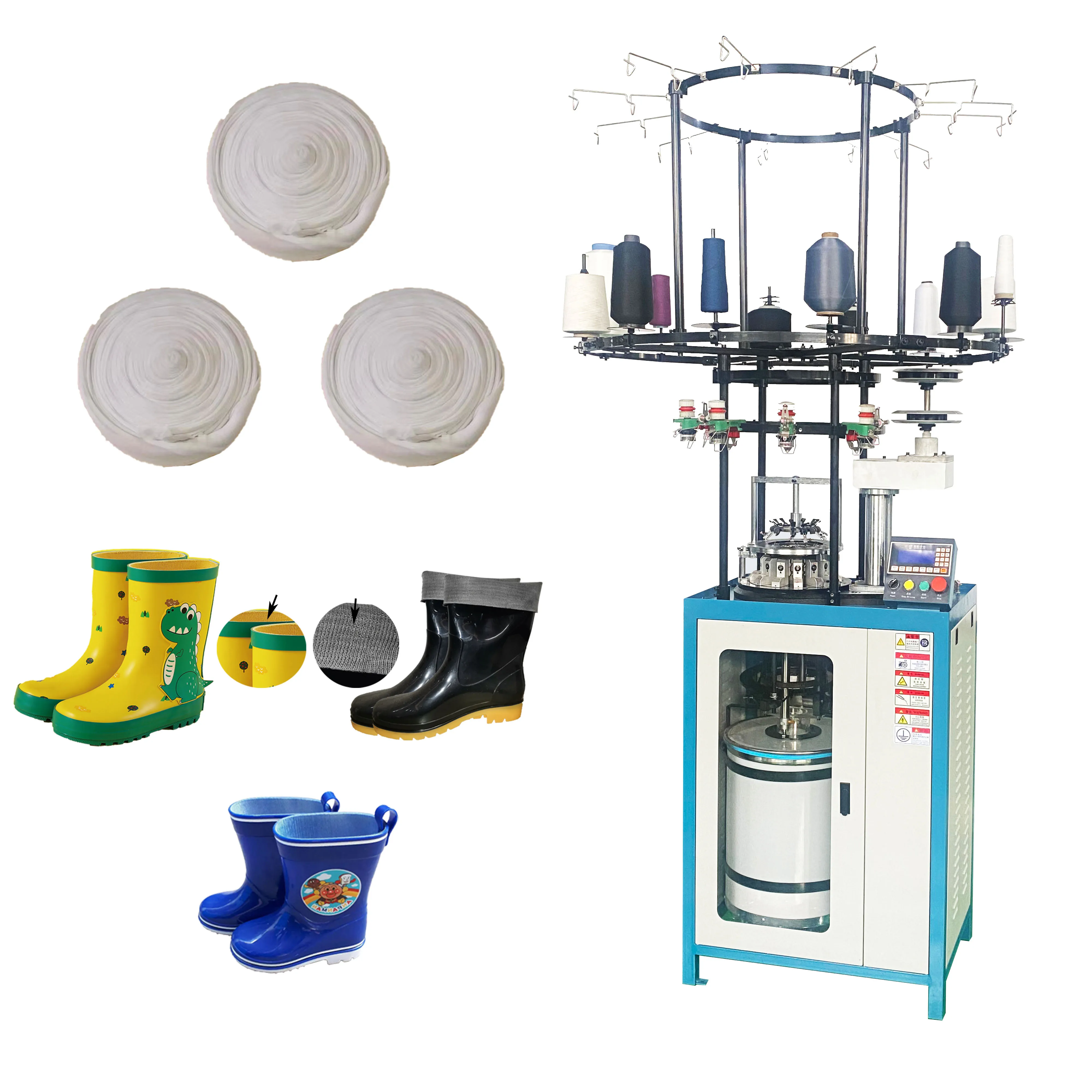 Multi functional rain boots lining socks ribbed machine