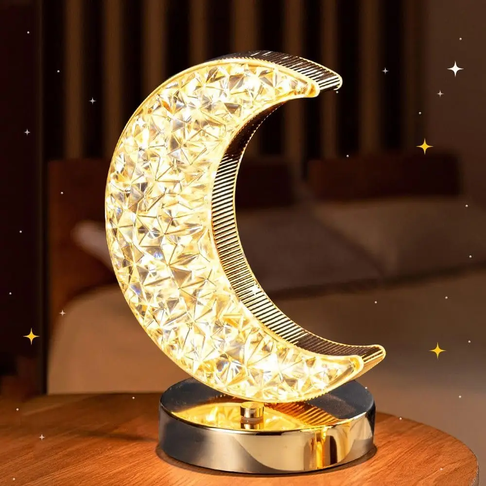 Moon Light Decorative Table Lamp Children Birthday Gift Rechargeable LED Crystal Modern  Led Stars Moon Table lamp