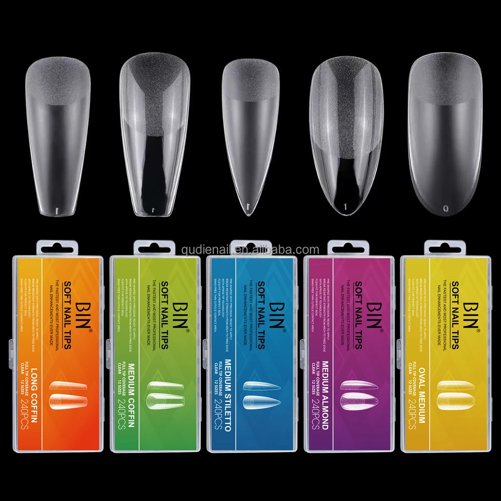 BIN 240 шт Французский Акриловые Поддельные накладные ногти искусственные для ног Половина Советы балетки естественный УФ-гель ногтей маникюр наконечник нейл-арта