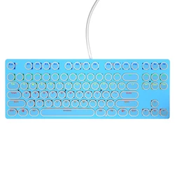 Игровая Проводная клавиатура для офиса в стиле панк, настоящие механические Мультимедийные кнопки с rgb-подсветкой