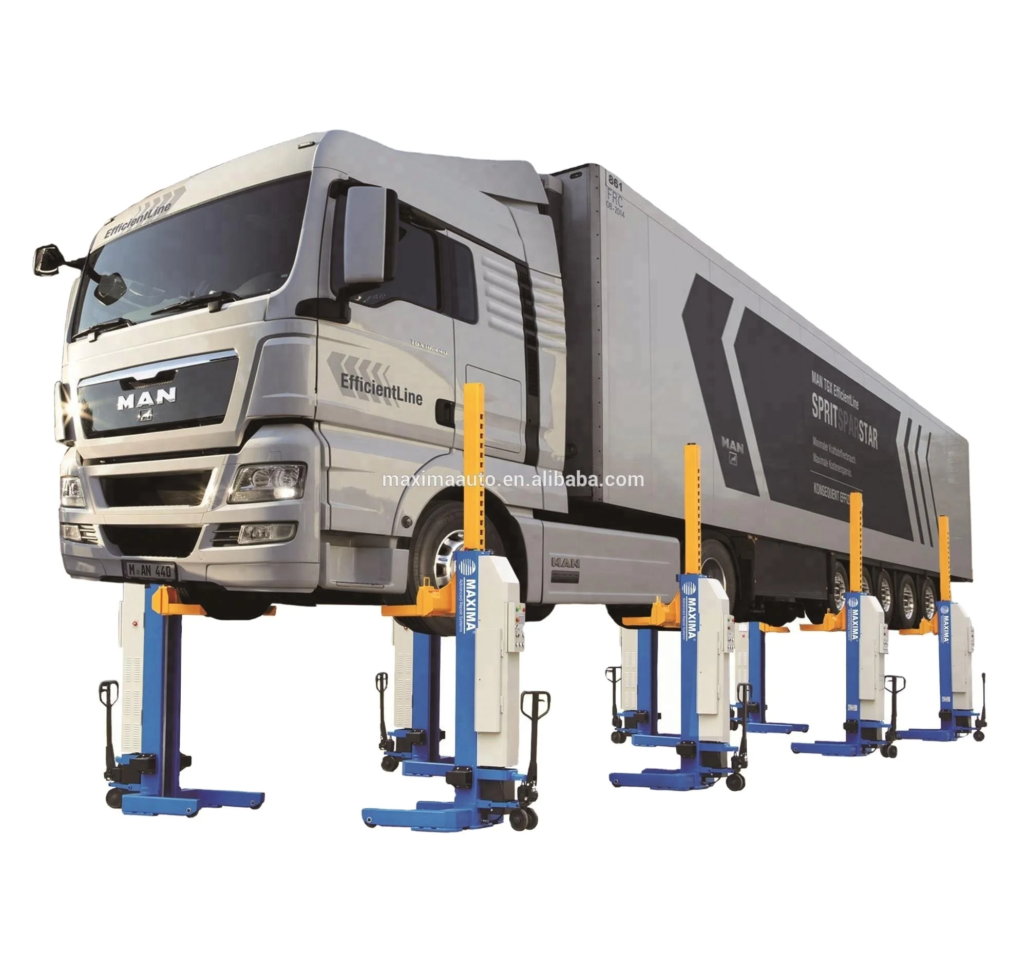 Maxima FC75W control electric three stage lifting column electro-hydraulic single column lift truck lifting